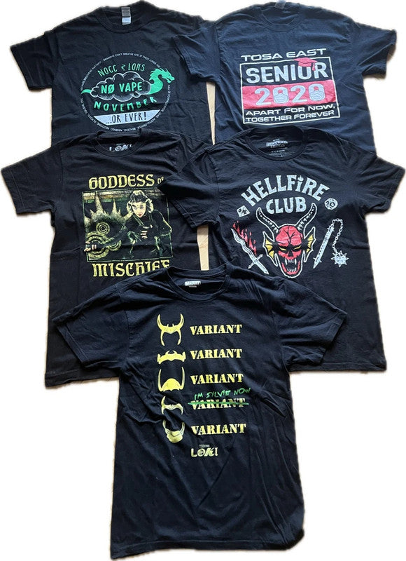 Men's Graphic 5 T-shirt's Bundle - size S