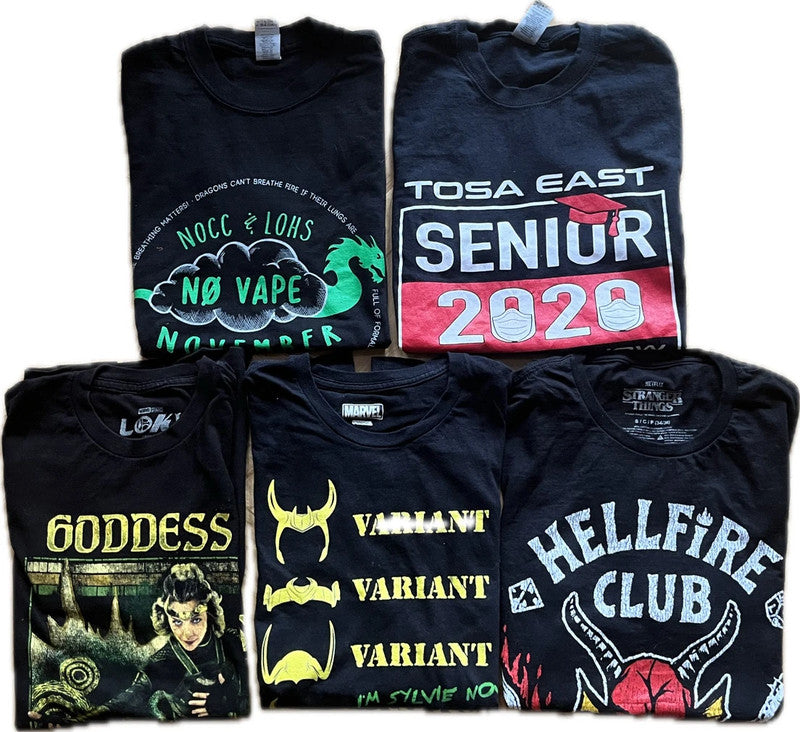 Men's Graphic 5 T-shirt's Bundle - size S